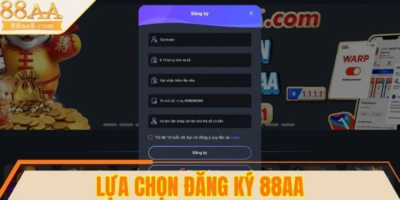 Đăng ký 88AA mở ra trải nghiệm nhanh và tiện lợi