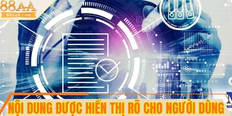 Nội dung miễn trừ trách nhiệm được hiển thị rõ cho người dùng